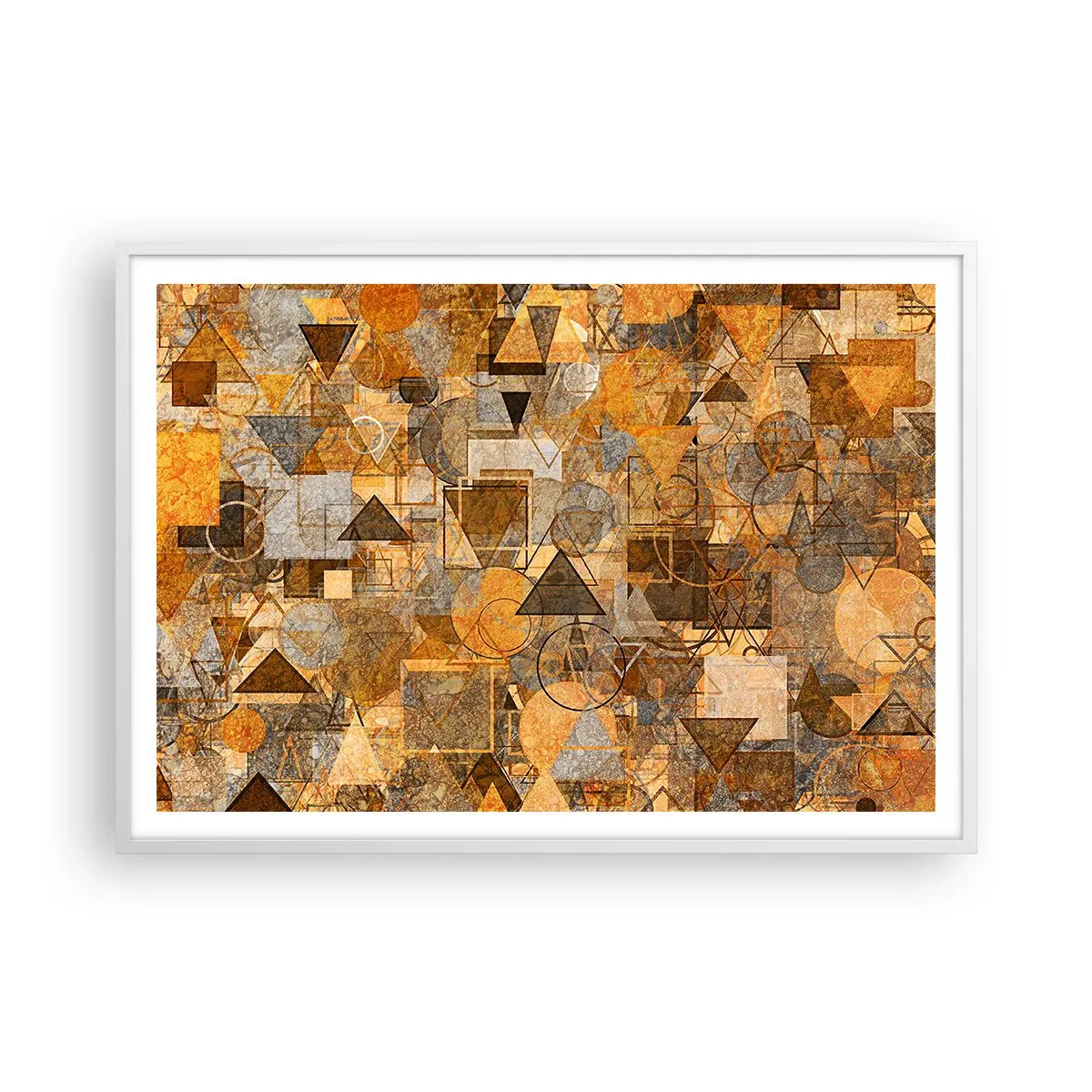 Plakat i hvid ramme - Verden i form - 100x70 cm