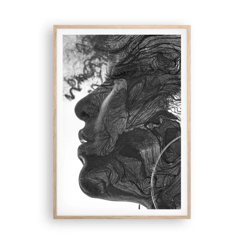 Plakat i ramme af lyst egetræ - Forviklet i drømme - 70x100 cm