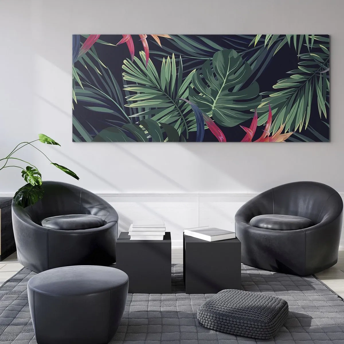 Billede på glas - Brænd i grønt - 100x40 cm