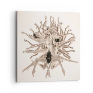 Lærredstryk - Billede på lærred - Blomstrende i dans - 70x70 cm