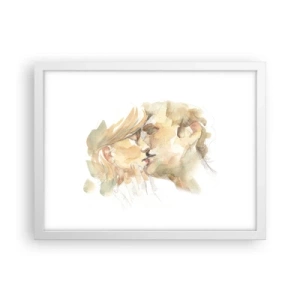 Plakat i hvid ramme - Den fundne halvdel? - 40x30 cm