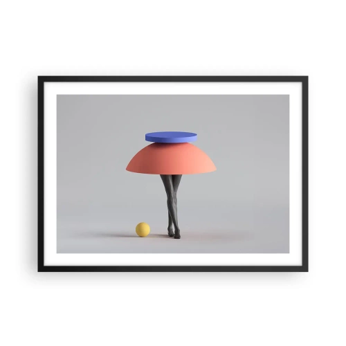 Plakat i sort ramme - Surrealistisk komposition - 70x50 cm