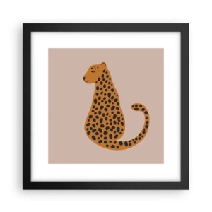 Plakat i sort ramme - Leopardprint er et moderigtigt mønster - 30x30 cm