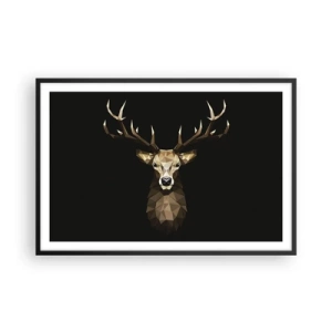 Plakat i sort ramme - Kubistisk hjort - 91x61 cm