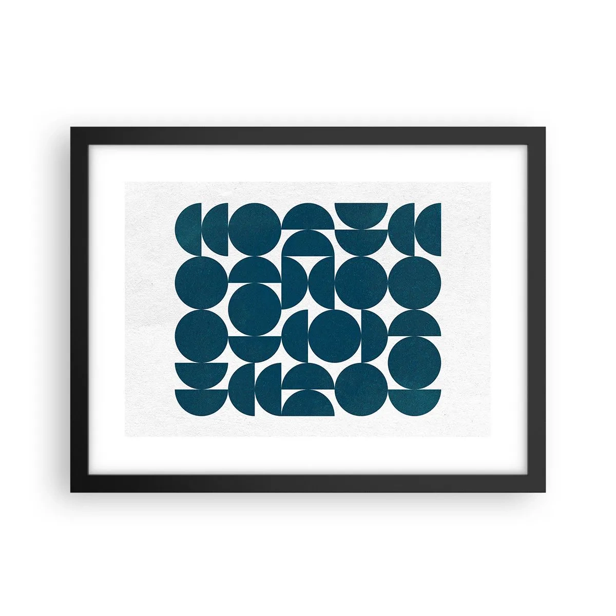 Plakat i sort ramme - Cirkler og halvcirkler - 40x30 cm