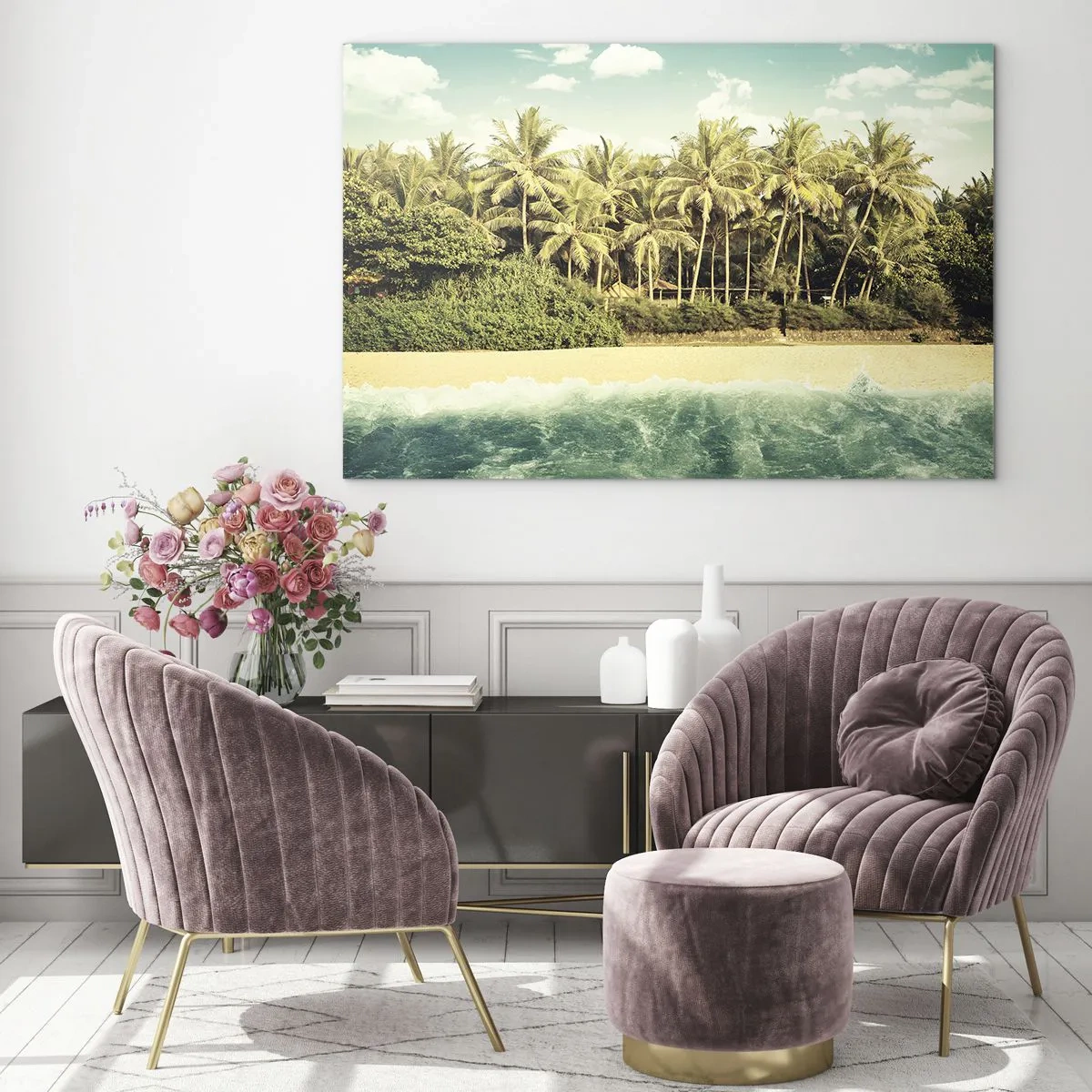 Billede på glas - Hvad med her? - 100x70 cm