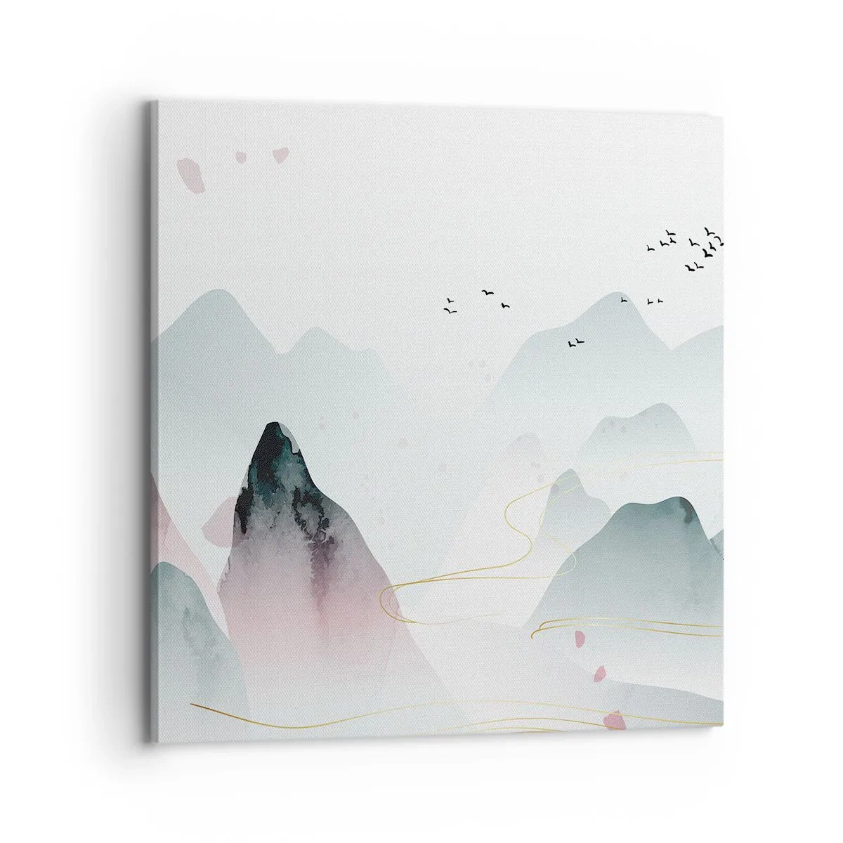 Lærredstryk - Billede på lærred - Over toppene - 70x70 cm