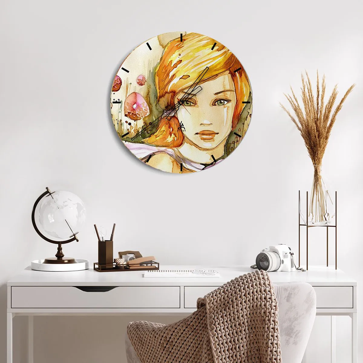 Vægur, Uret - Smaragdblikket, der dulmer vreden - 40x40 cm