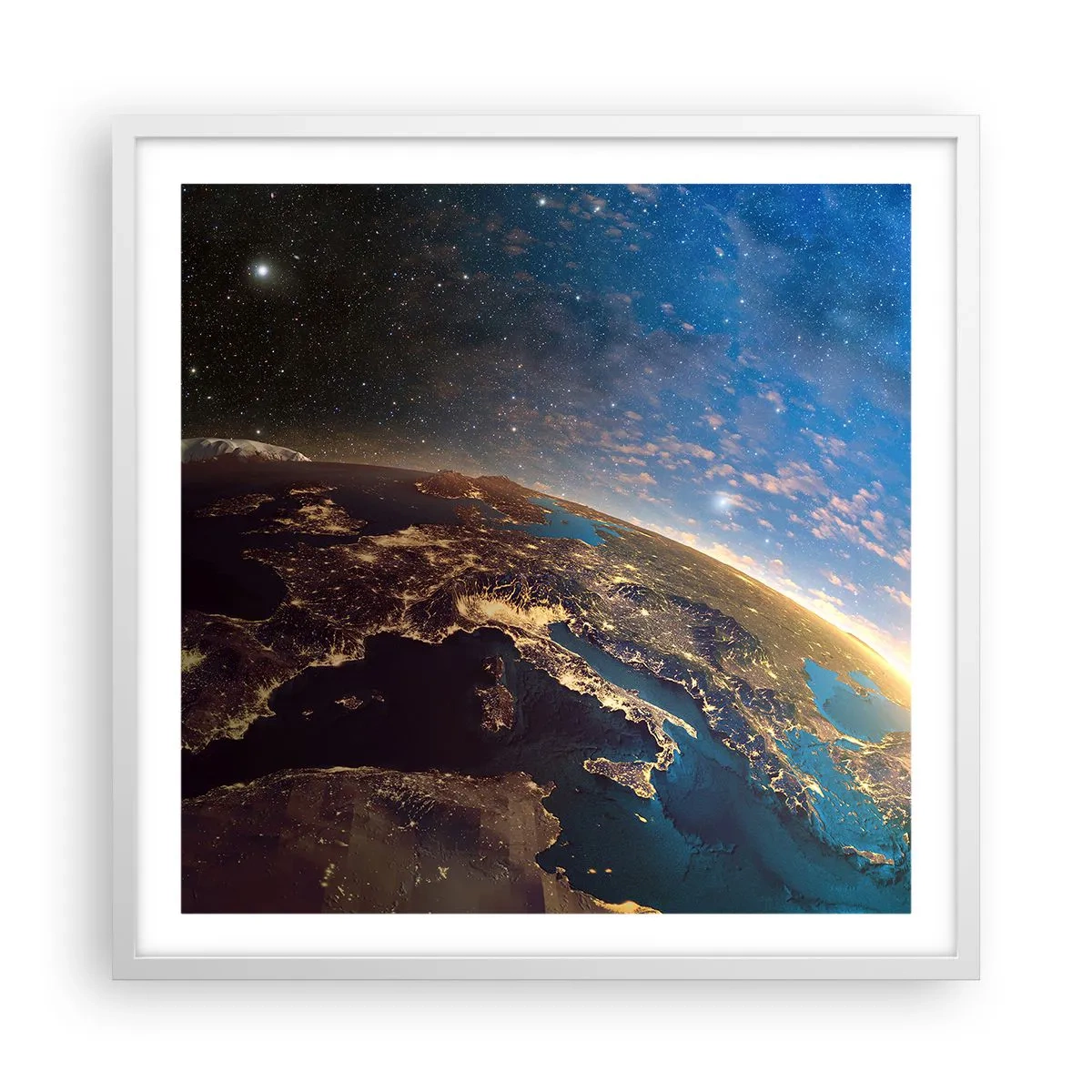 Plakat i hvid ramme - Lad os se på hinanden på afstand - 60x60 cm