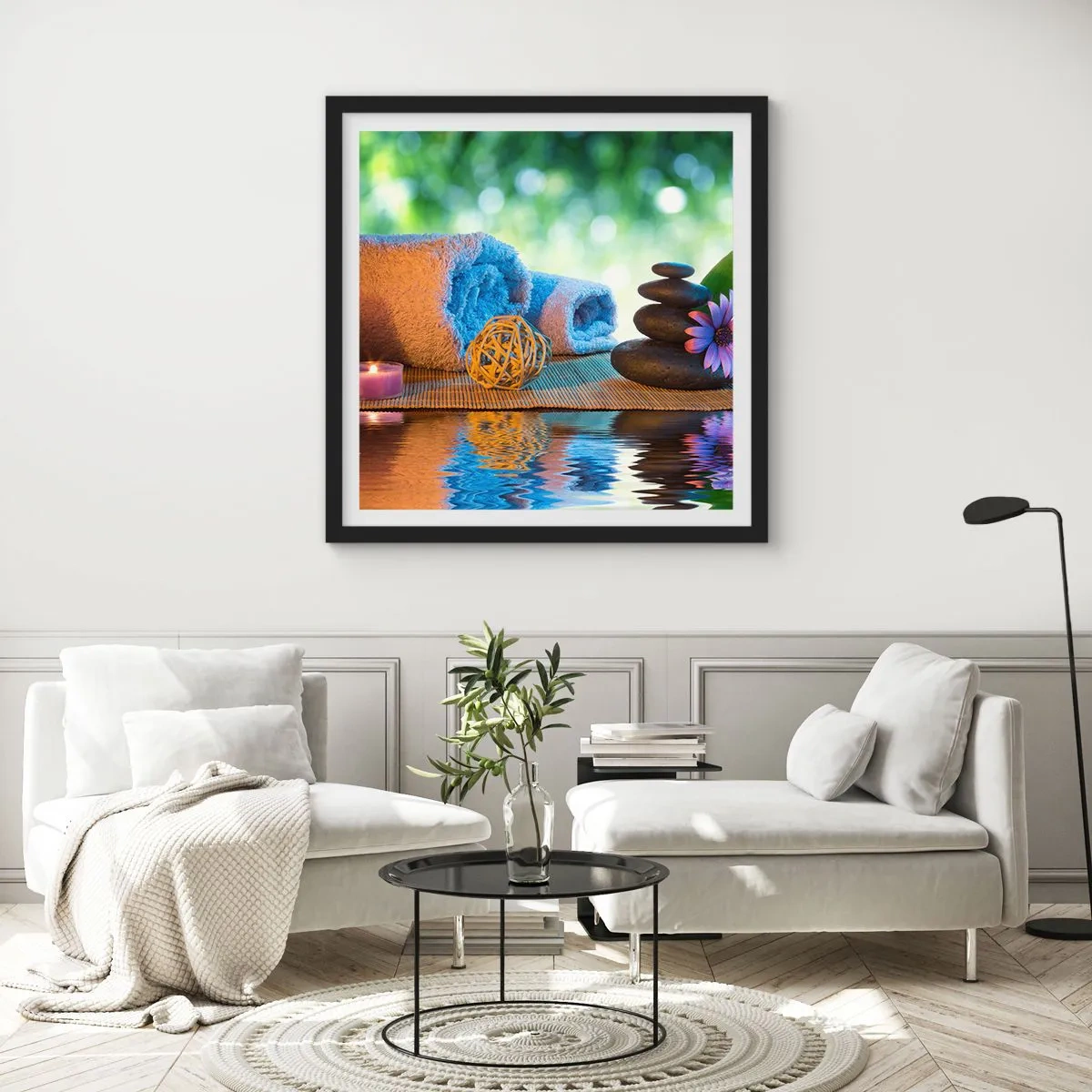 Plakat i sort ramme - Tid til kroppen - 60x60 cm