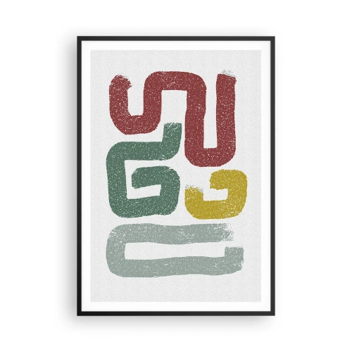 Plakat i sort ramme - På et ukendt sprog - 70x100 cm