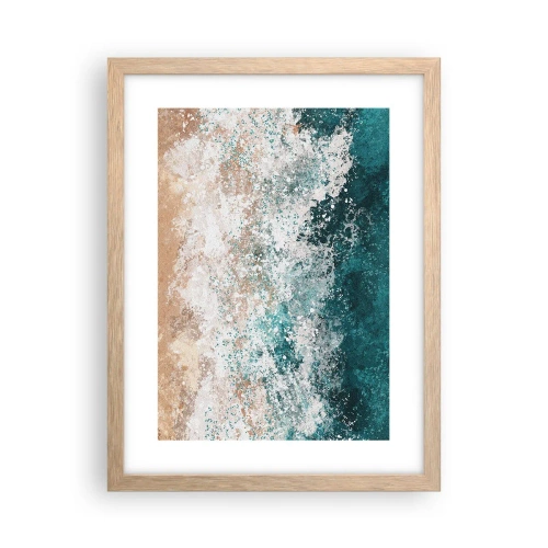 Plakat i ramme af lyst egetræ - Historier fra havet - 30x40 cm