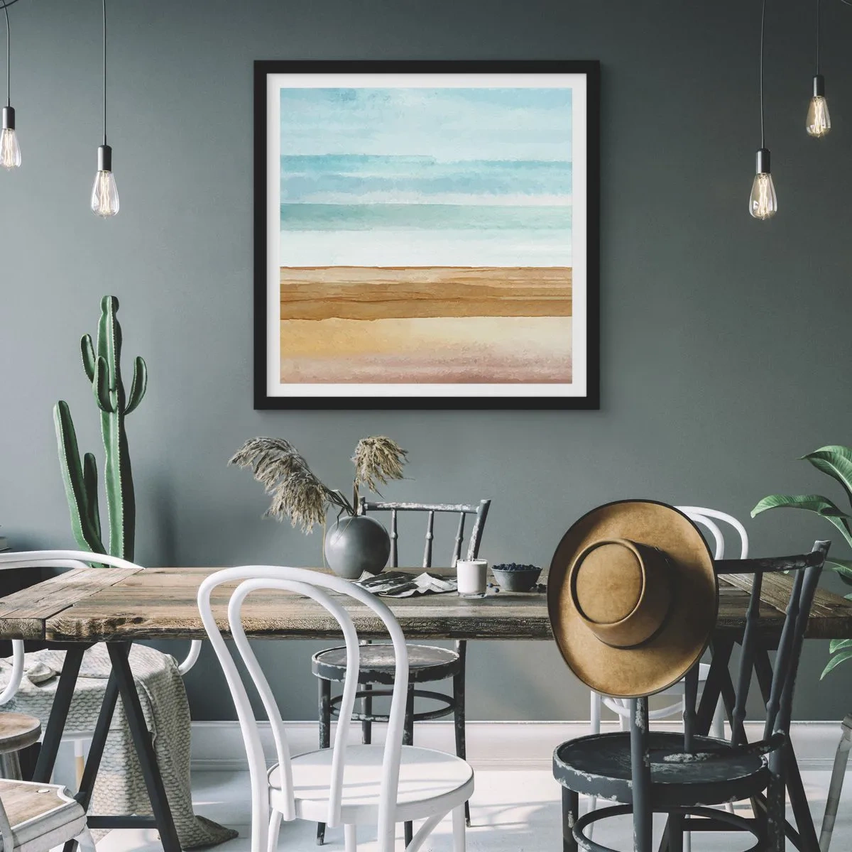 Plakat i sort ramme - Trøst - 50x50 cm