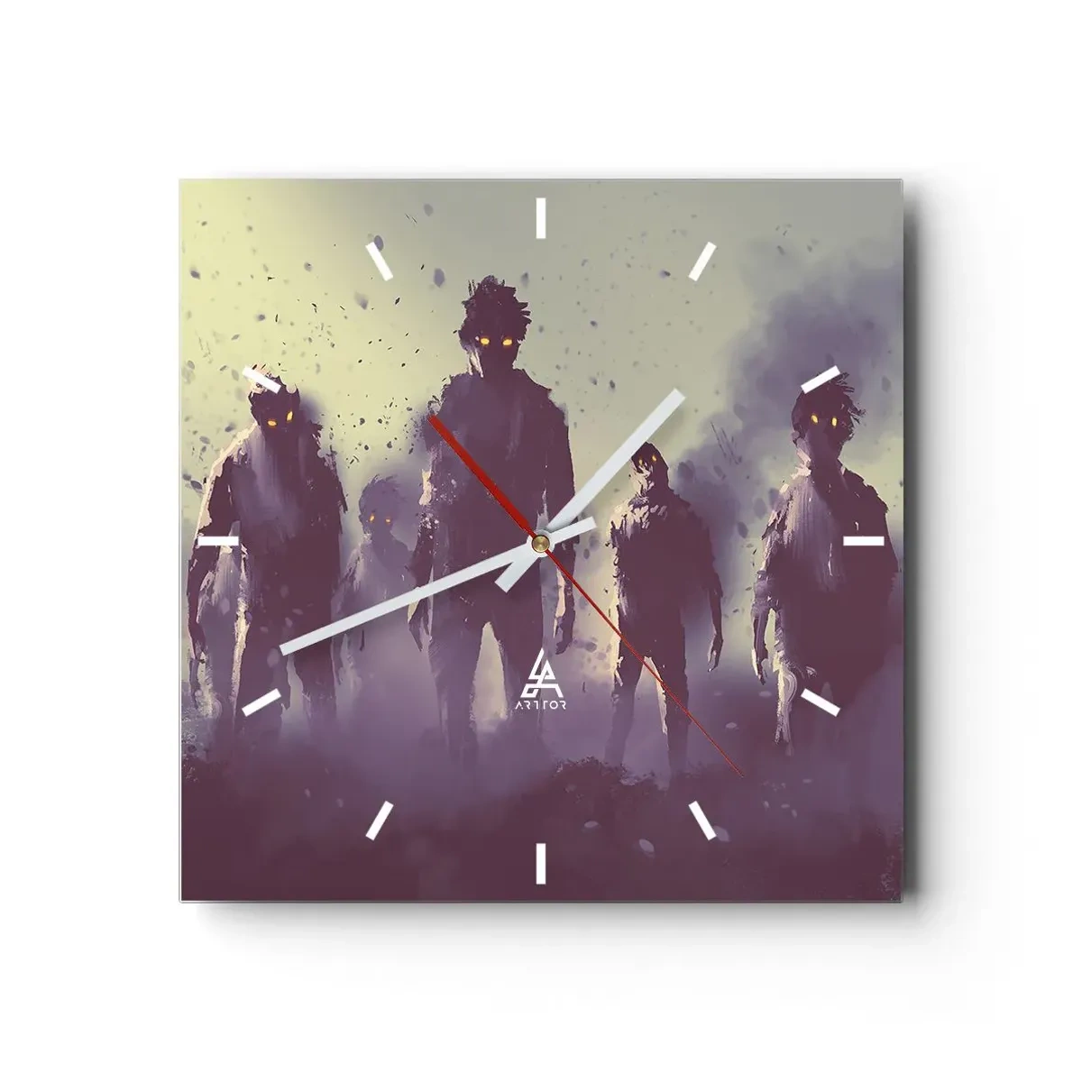 Vægur, Uret - Pas på! De kommer - 40x40 cm