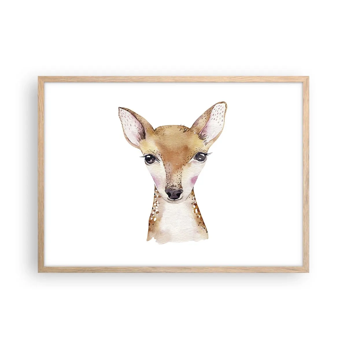 Plakat i ramme af lyst egetræ - Uskyldighedens natur - 70x50 cm