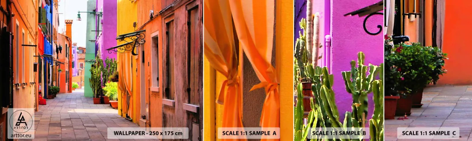 Fototapet Prøve Standard Eco - Regnbue gyde - By, Venedig, Arkitektur - 100x30 cm