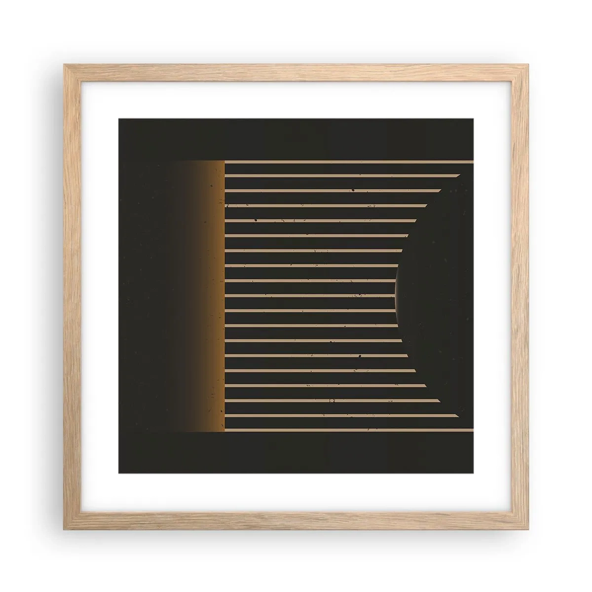 Plakat i ramme af lyst egetræ - Udforsk mørket - 40x40 cm