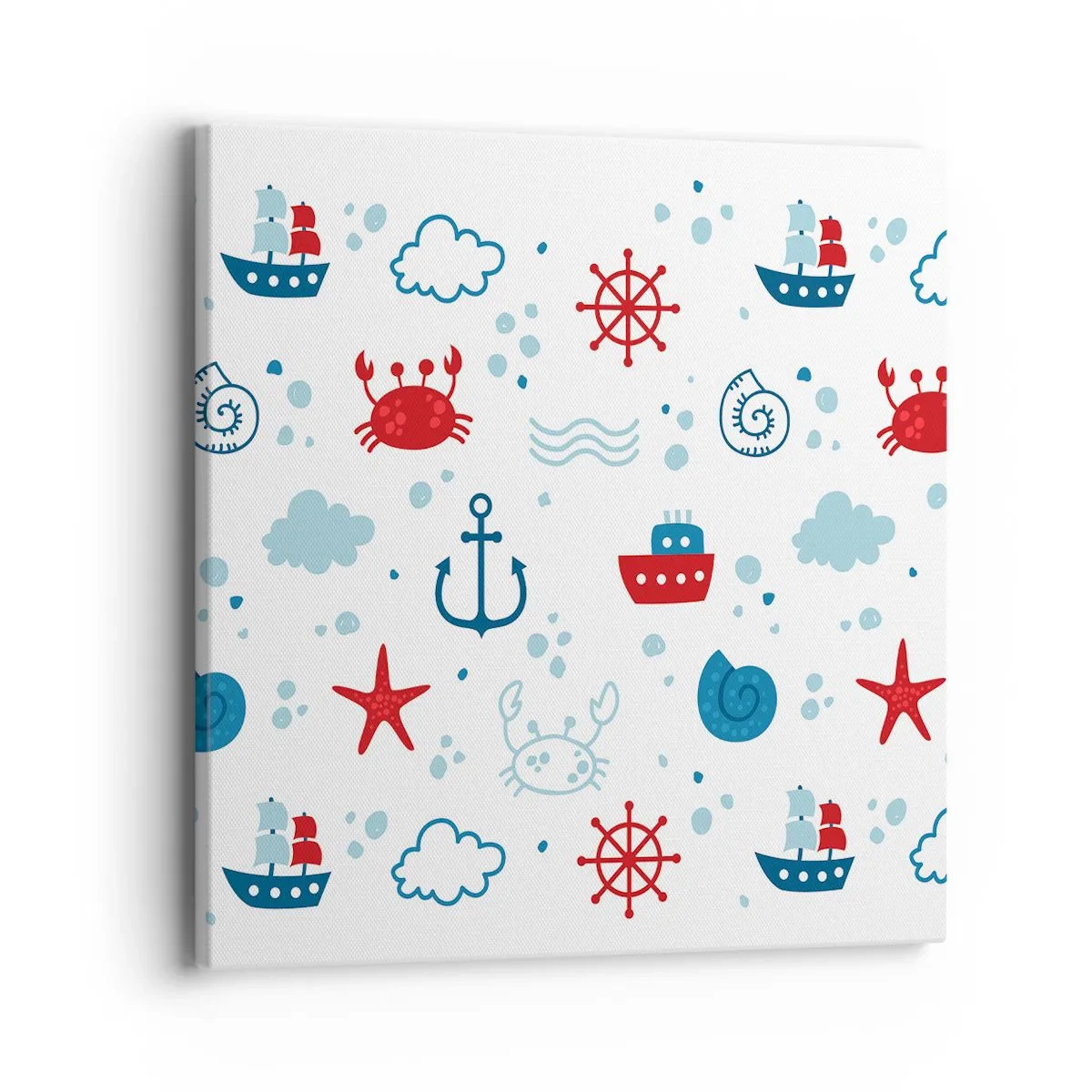 Lærredstryk - Billede på lærred - En fortælling om havet - 40x40 cm