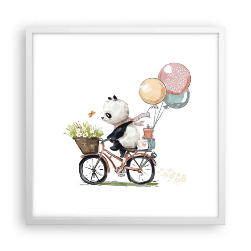 Plakat i hvid ramme - Glædelig dag - 50x50 cm