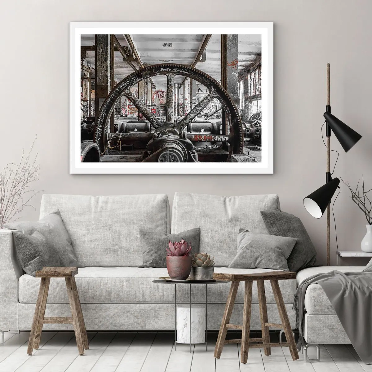 Plakat i hvid ramme - Fabrikkens hemmelige liv - 100x70 cm