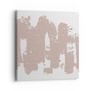 Lærredstryk - Billede på lærred - Abstraktion i sart rosa - 40x40 cm