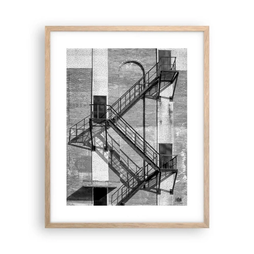 Plakat i ramme af lyst egetræ - Industriel stil - 40x50 cm