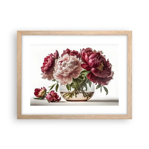 Plakat i ramme af lyst egetræ - I fuldt flor af skønhed - 40x30 cm