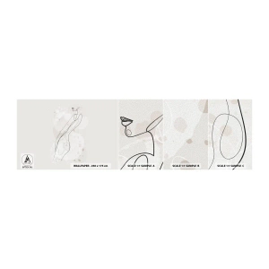 Prøve Fototapet Selvklæbende Deluxe Sticker - At forvilde sig med blikket - Grafik, Lineart, Kvinder - 100x30 cm