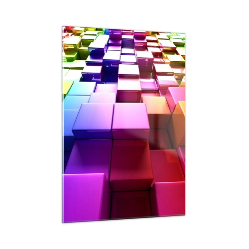 Billede på glas - Op-art sammen som et team - 50x70 cm