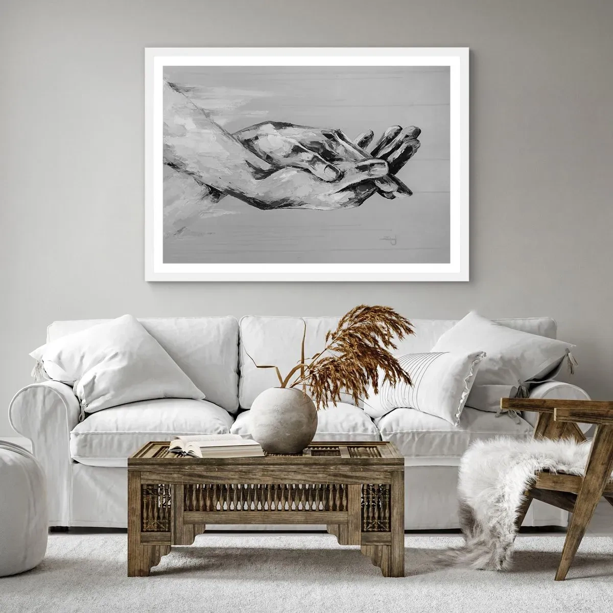 Plakat i hvid ramme - Begyndelsen ... - 70x50 cm