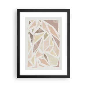 Plakat i sort ramme - Komposition af farvet glas - 30x40 cm