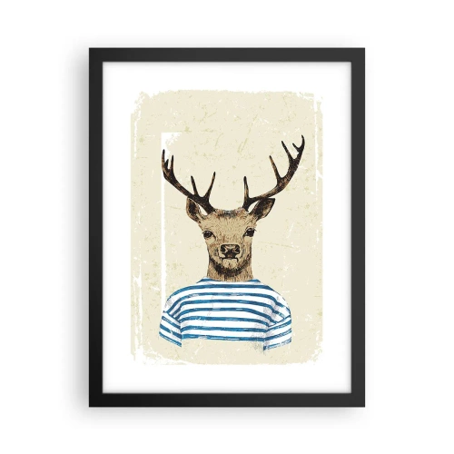 Plakat i sort ramme - Fordi jeg kan lide stribede skjorter! - 30x40 cm