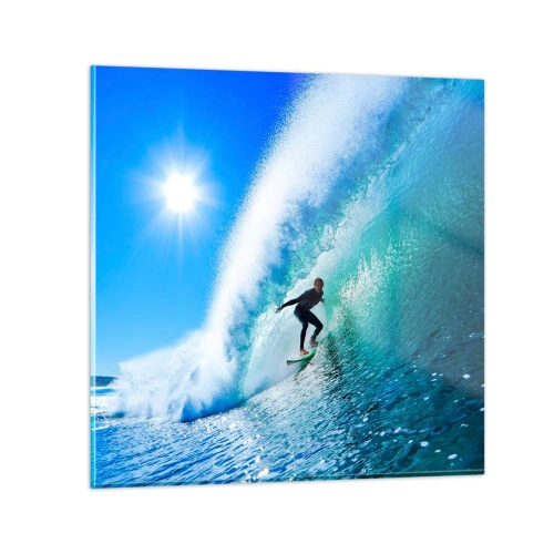 Billede på glas - Gennem den store blå - 70x70 cm