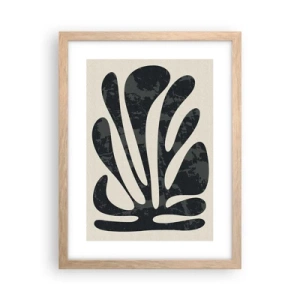 Plakat i ramme af lyst egetræ - Abstraktion med flere fingre - 30x40 cm