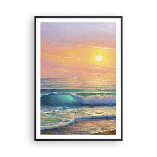 Plakat i sort ramme - Bølgernes turkisfarvede sang - 70x100 cm