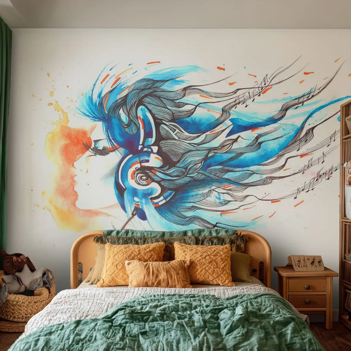 Fototapet Standard Eco - Lad musikken spille - Abstraktion, Kvinde, musik - 250x175 cm