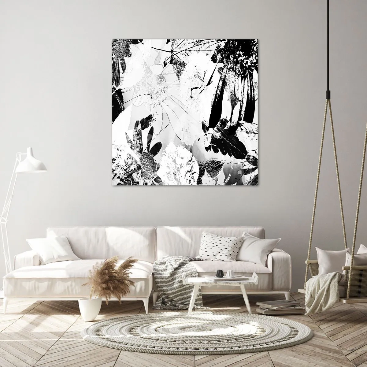 Lærredstryk - Billede på lærred - Efterår i det negative - 60x60 cm