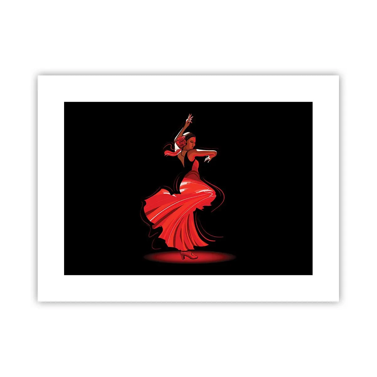 Plakat - Flamencoens brændende ånd - 40x30 cm