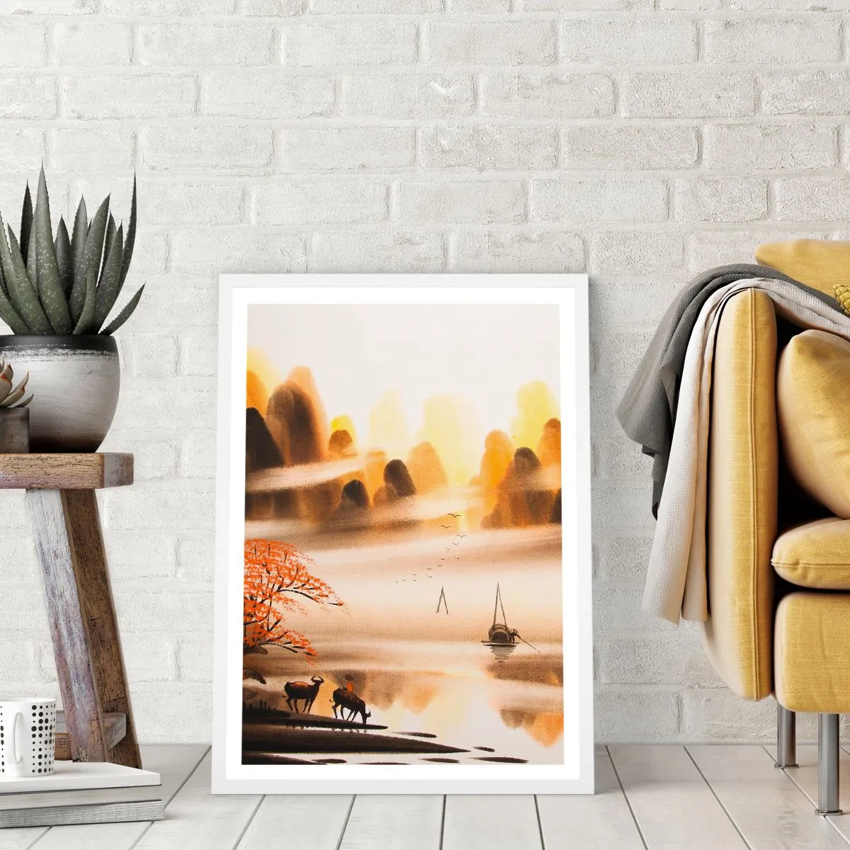 Plakat i hvid ramme - Længere væk end det fjerne Østen - 61x91 cm