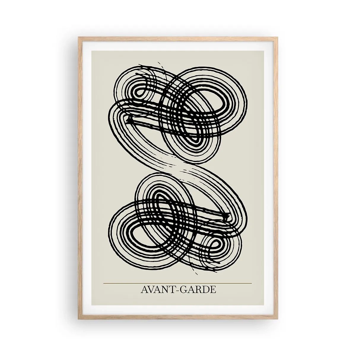 Plakat i ramme af lyst egetræ - Det kom ud spontant - 70x100 cm