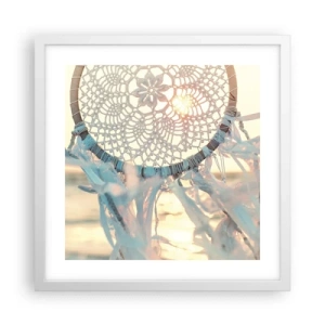 Plakat i hvid ramme - Totem med blonder - 40x40 cm