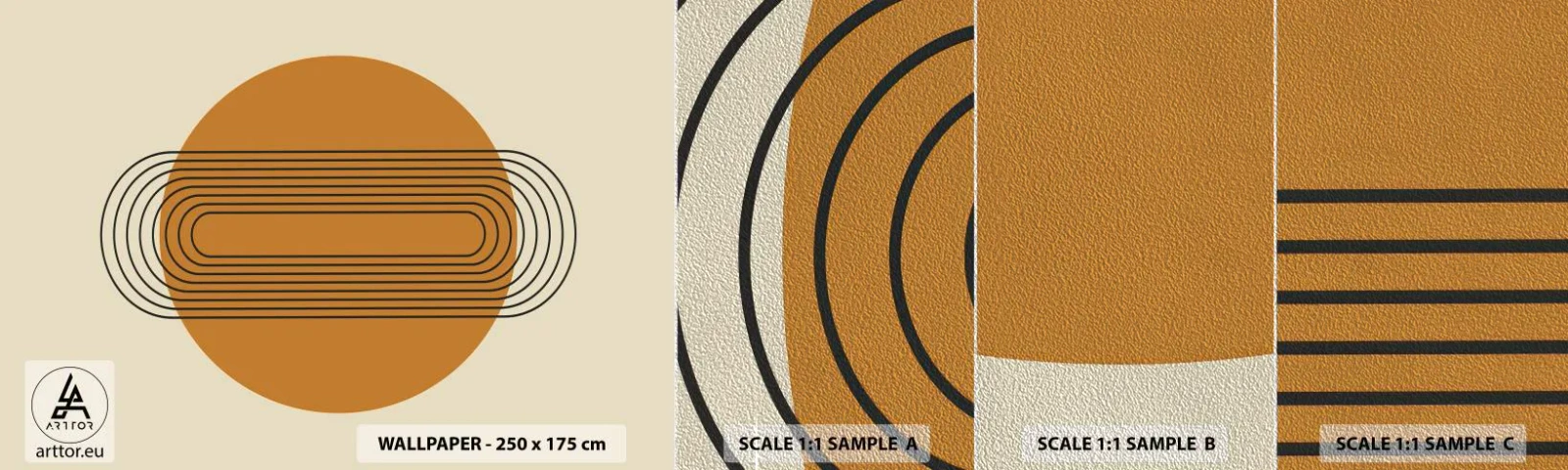 Prøve Fototapet Premium Sand - Den perfekte plan - Abstraktion, Grafik, Moderne mønster - 100x30 cm
