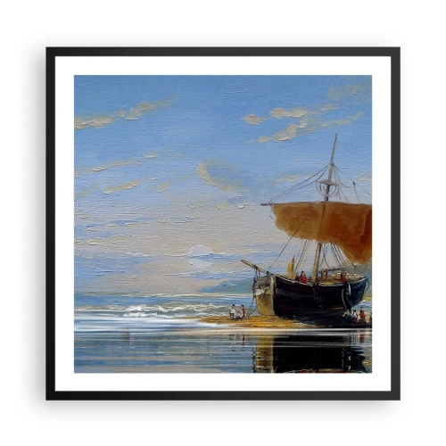 Plakat i sort ramme - Vand, jord, luft - 60x60 cm