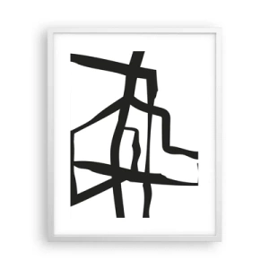 Plakat i hvid ramme - Sort og hvid konstruktion - 40x50 cm