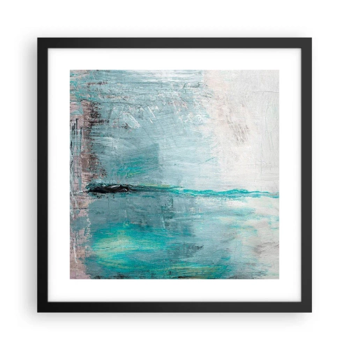 Plakat i sort ramme - Horisontalt med blå farve - 40x40 cm
