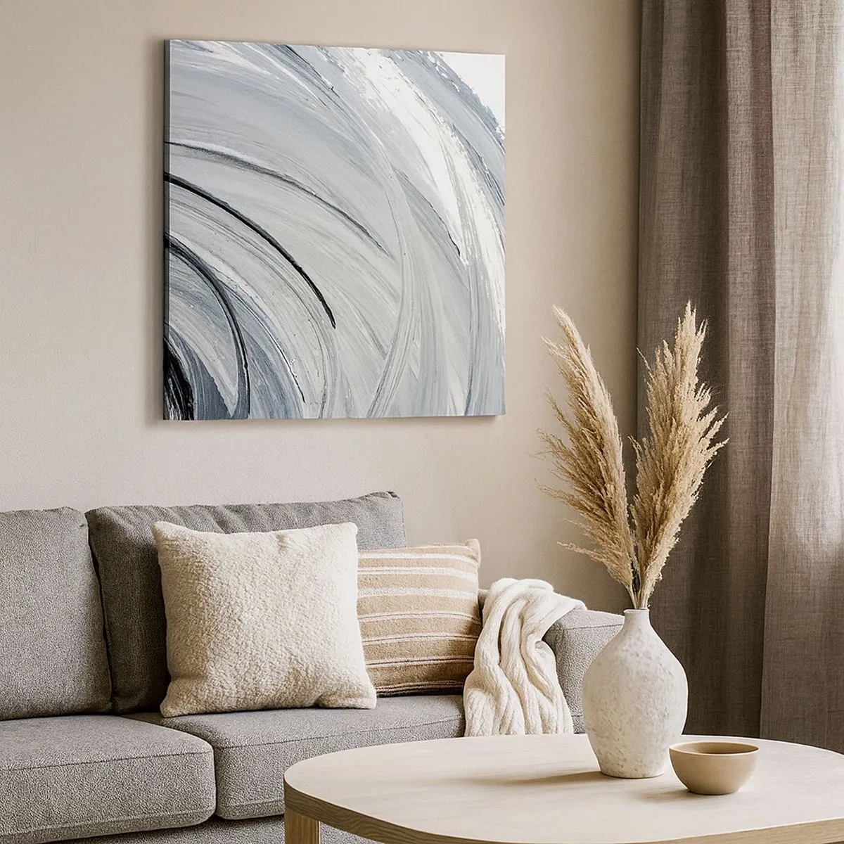 Lærredstryk - Billede på lærred - Orbital komposition - 30x30 cm