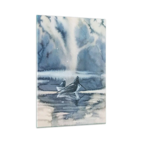 Billede på glas - Lystfiskere i deres paradis - 80x120 cm