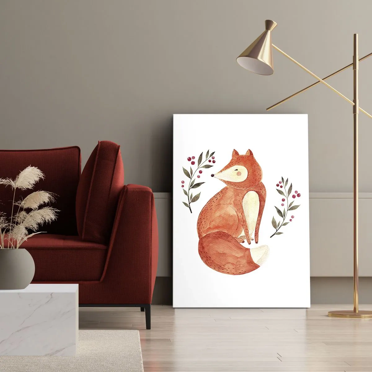 Lærredstryk - Billede på lærred - Lille rødhåret - 50x70 cm