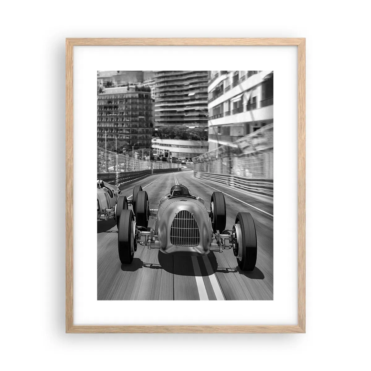 Plakat i ramme af lyst egetræ - Der var engang i Monte Carlo - 40x50 cm