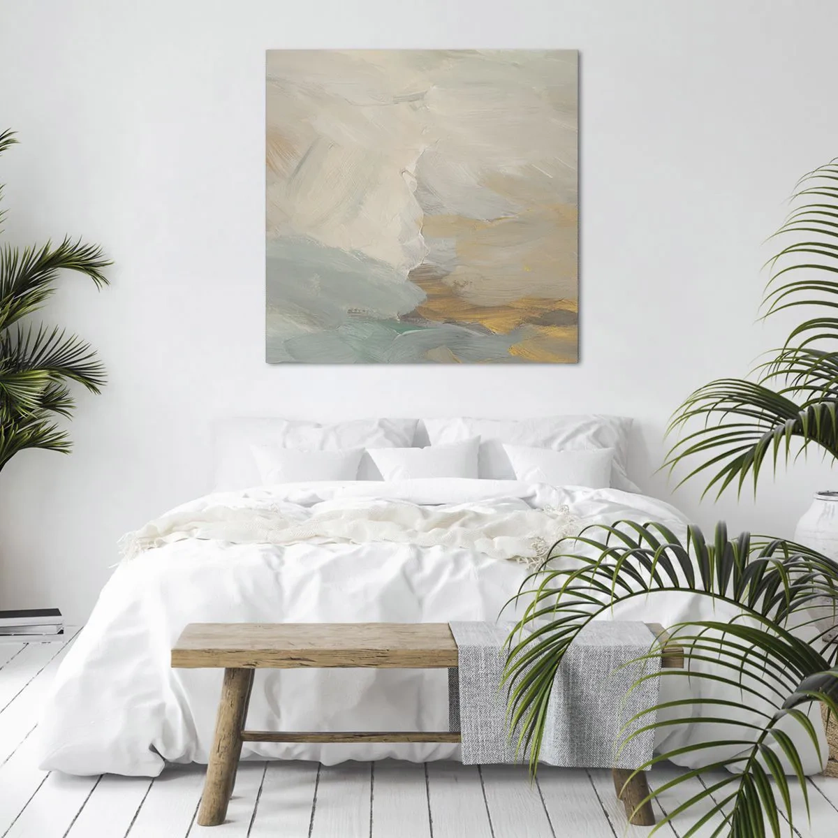 Lærredstryk - Billede på lærred - Abstraktion - blidhedens land - 40x40 cm